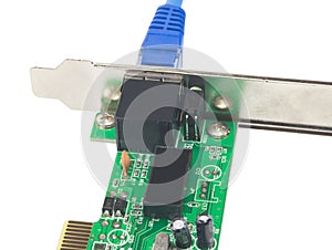 Network card and network cable plug