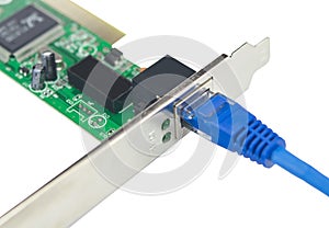 Network card and network cable plug