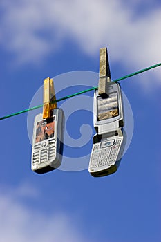 Network of cell phones photo