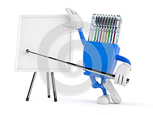 Network character with blank whiteboard