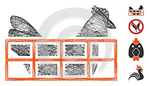 Network Chicken Cage Vector Mesh