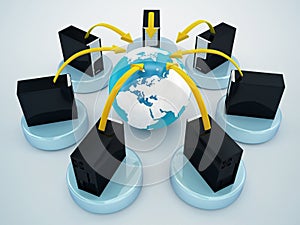 Network and cloud computing concept