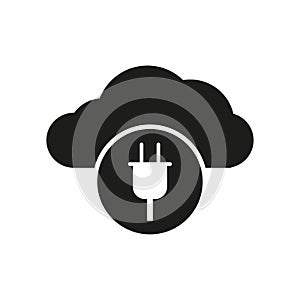 Network cloud plug icon. Ethernet connector connected to the cloud. Vector illustration. EPS 10.