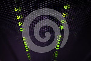 Network cloud server lights on racks