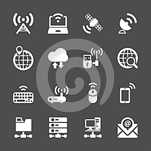 Network and communication device icon set, vector eps10