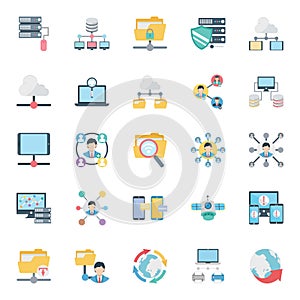 Network and Communication Isolated Vector icons set editable and can be modified easily