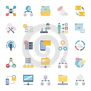 Network and Communication Isolated Vector icons set editable and can be modified easily