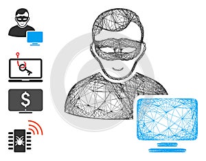 Network Computer Hacker Vector Mesh