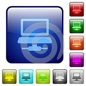 Network computer color square buttons
