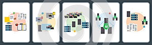 Network, computer, server ,business, technology, database and security icons