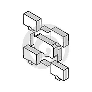network computer users communication isometric icon vector illustration