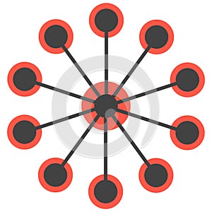 Network concept circles single icon
