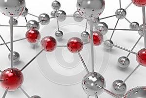 Network Concept - red and metallic