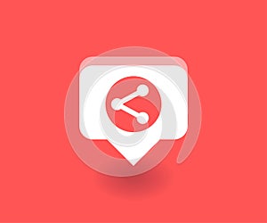 Network conection icon, vector symbol in flat style isolated on red background. Social media illustration photo