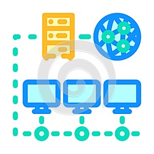 network configuration repair computer color icon vector illustration