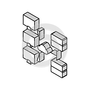 network configuration repair computer isometric icon vector illustration