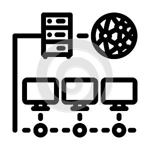 network configuration repair computer line icon vector illustration