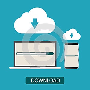 Network configuration. Vector illustration. Cloud computing tech