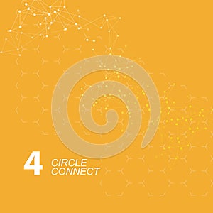 Network connect structure with circles and dots. Technology global pattern geometric. Abstract science vector design