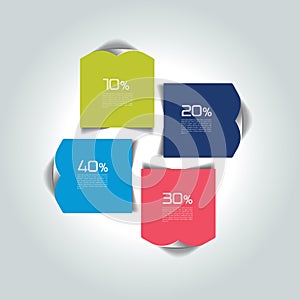 Network connected infographic. 3 step design.