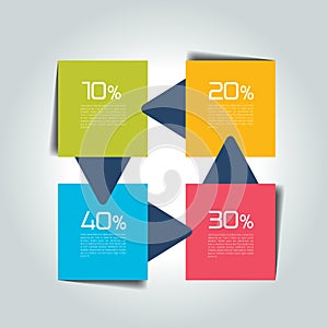 Network connected infographic. 4 step design.