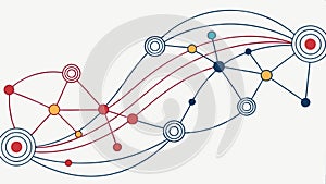 Network of connected nodes, technology and data connection abstract vector design Generative AI
