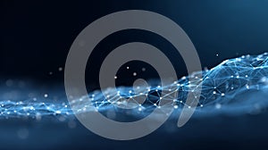Network connecting data points on abstract technology background