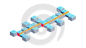 Network Connection Blocks, Digital Infrastructure, vector design Generative AI