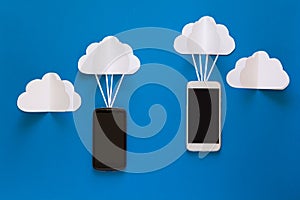 Network connection and cloud storage technology concept. Data communications and cloud computing network concept.