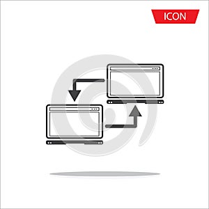 Network connection between computers icon vector isolated on white background.