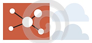 Network Connection Concept with Nodes and Clouds for Technology and Data Sharing Themes