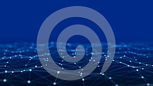 Network connection data structure. Information technology. Big data visualization. 3D rendering