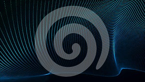 Technology background . Futuristic point wave. Abstract digital wave of particles. Dark background. Connection structure
