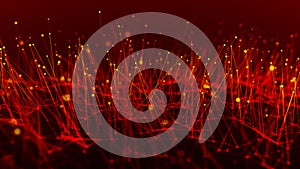 Network connection dots and lines. Data technology illustration. Abstract background with a dynamic wave. Plexus. 3d