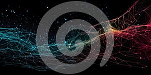 Network connection fiber optic , Abstract futuristic network lines background , Network technology abstract concept.