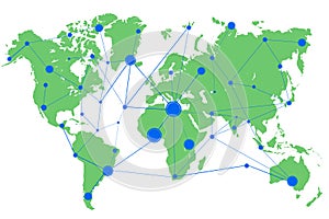 Network connection, globe connection, technology sphere, concept future world