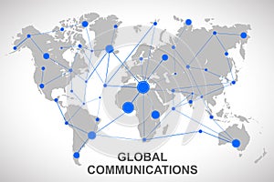 Network connection, globe connection, technology sphere, concept future world - vector