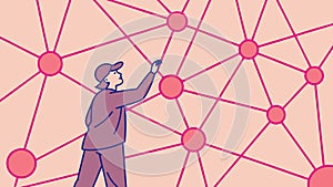 Network Connection and Human Interaction Vector, vector design Generative AI