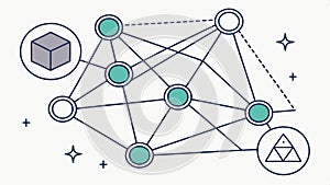 Network connection icons, technology communication vector design Generative AI