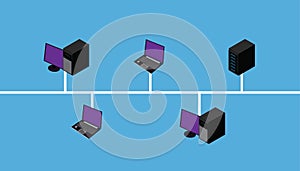 Network connection lan wan topology