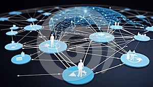 network connection network, Distribution center and communication network concept