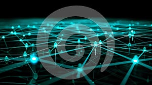 Network Connection Nodes Abstract Background, Artificial Intelligence System