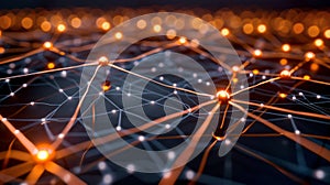 Network Connection Nodes Abstract Background, Communication And Data Transmission Concept