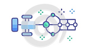 Network Connection Nodes Icon - Data, Interconnectivity Tech, vector design Generative AI