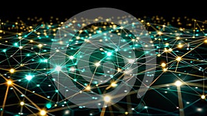 Network Connection Plexus: Abstract Data Nodes With Interconnected Glowing Lines