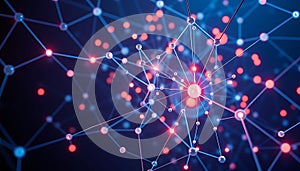 Network connection points, data nodes, abstract technology, digital, Stock Photo, Generative AI