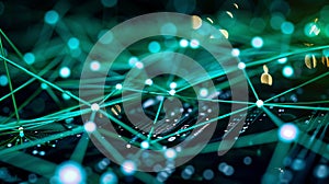 Network Connection Points And Lines Abstract Background, Data Transmission