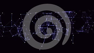 Network connection sructure. Abstract futuristic background with points and lines and floor effect. 3D rendering