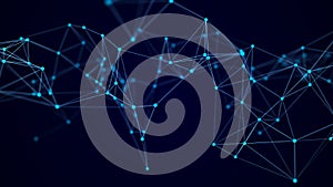 Network connection structure. Abstract background with dots and lines. Big data visualization. 3d rendering