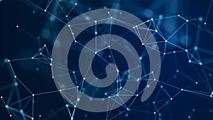 Network connection structure. Abstract background with dots and lines. Big data visualization. 3d rendering